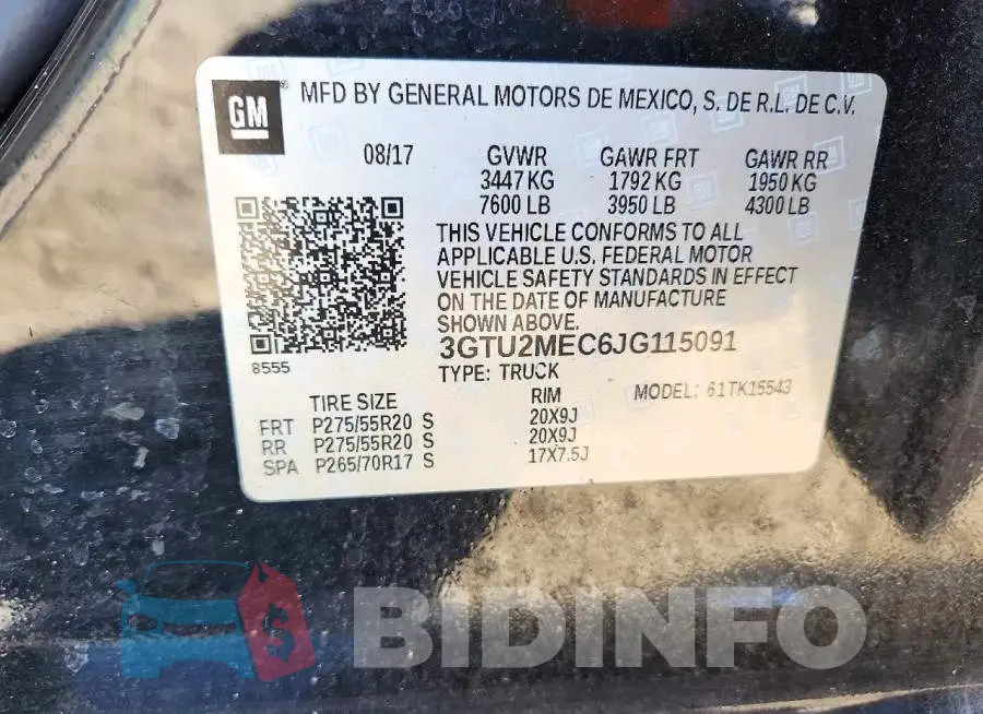 3GTU2MEC6JG115091 Photo# 12
