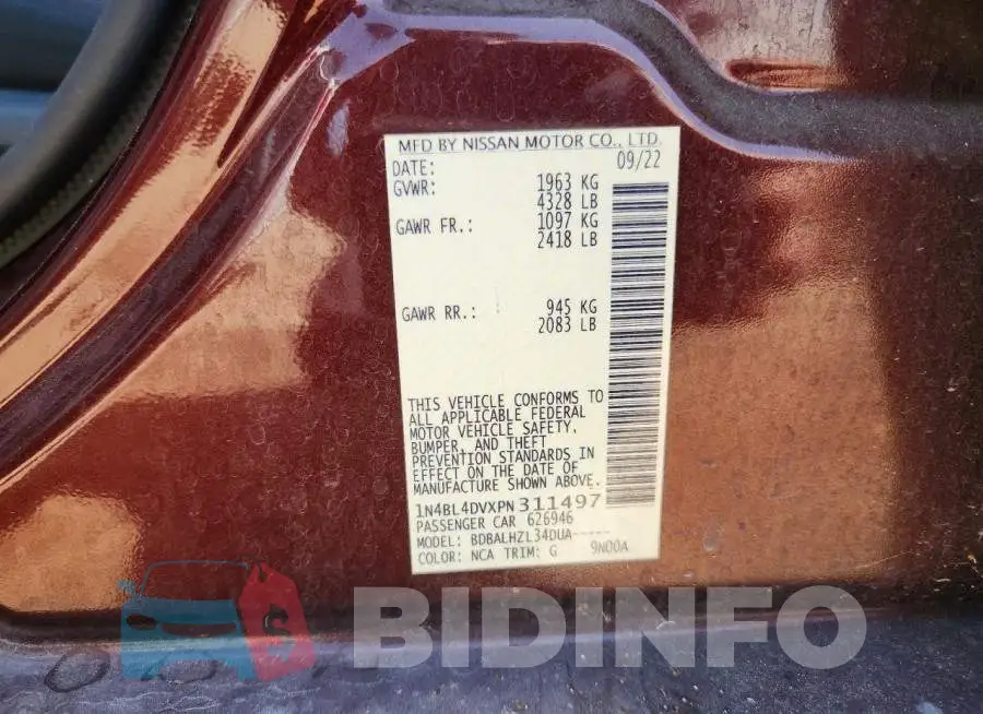 1N4BL4DVXPN311497 Photo# 12