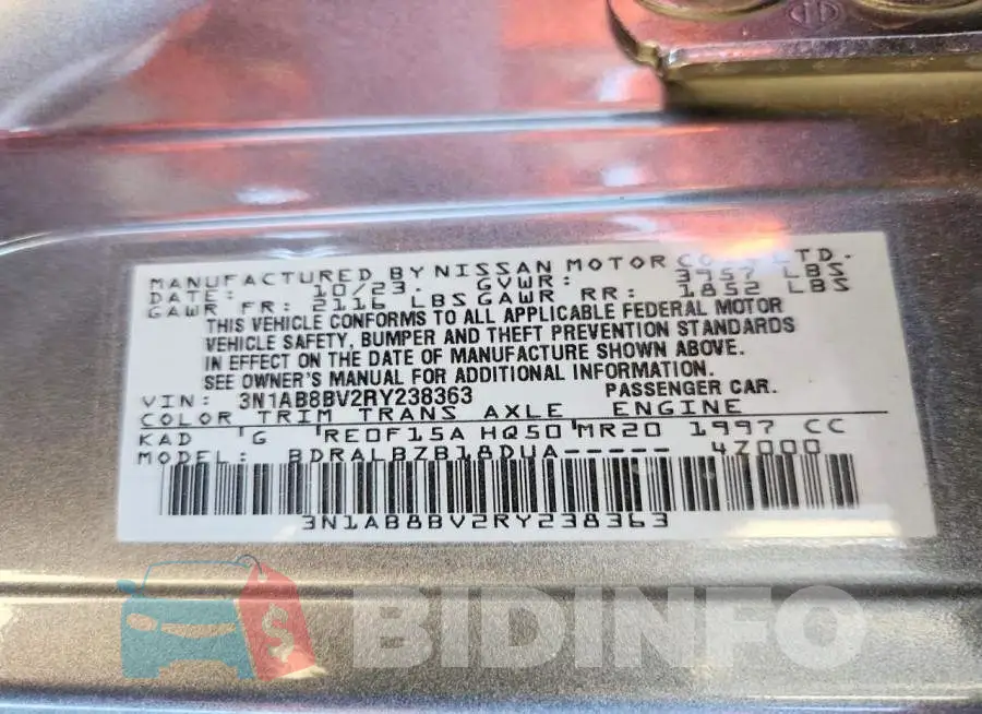 3N1AB8BV2RY238363 Photo# 13