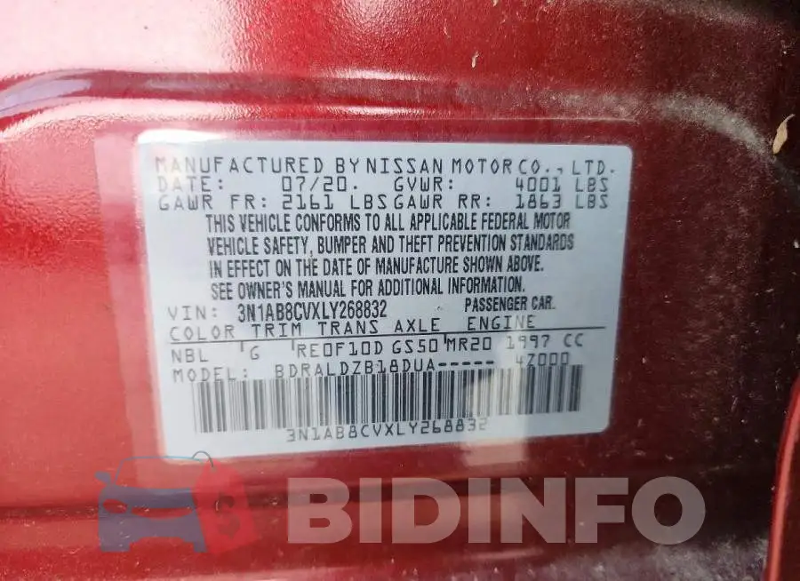3N1AB8CVXLY268832 Photo# 13