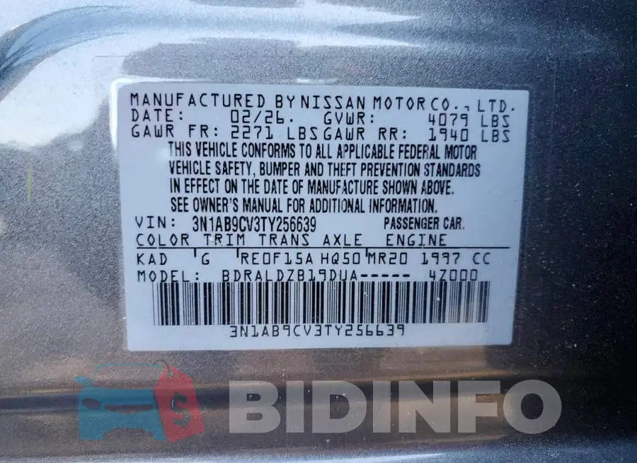 3N1AB9CV3TY256639 Photo# 12