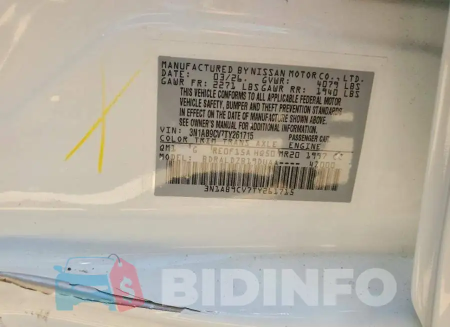 3N1AB9CV7TY261715 Photo# 12