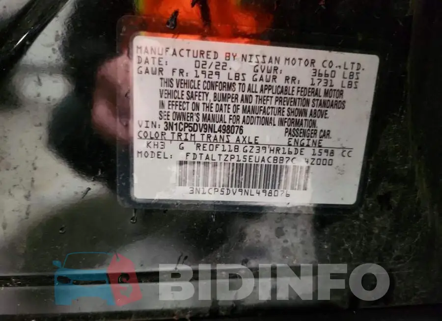 3N1CP5DV9NL498076 Photo# 13