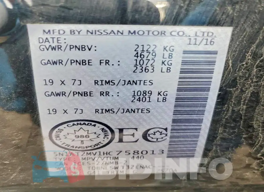 5N1AT2MV1HC758013 Photo# 13
