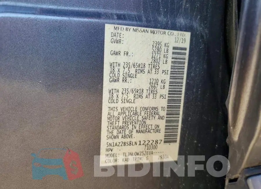 5N1AZ2BS8LN122287 Photo# 13