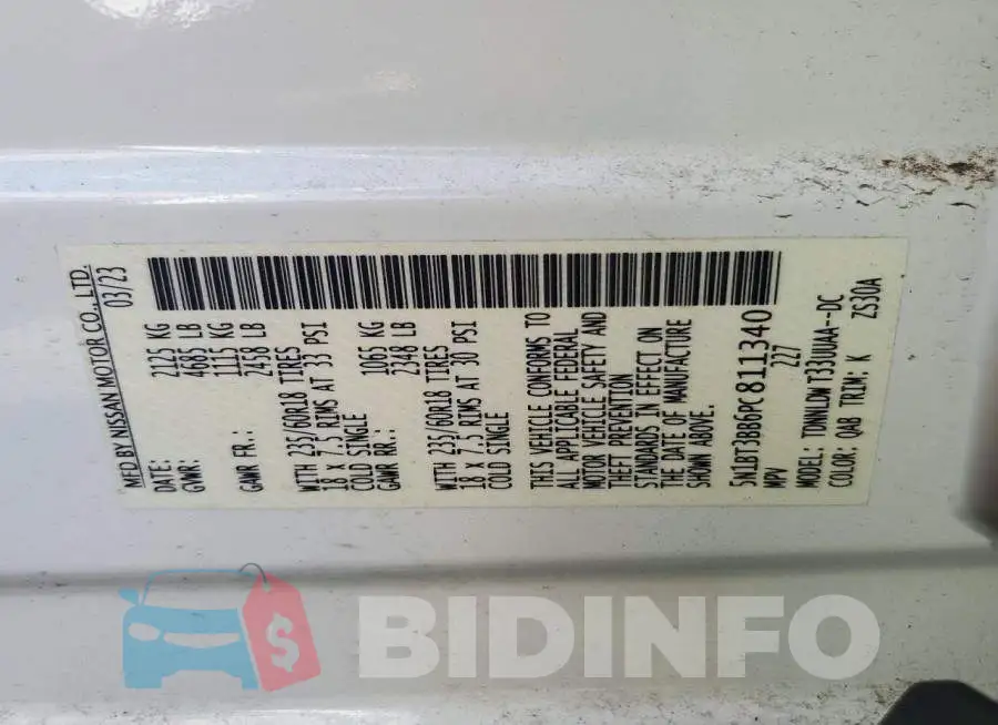 5N1BT3BB6PC811340 Photo# 13