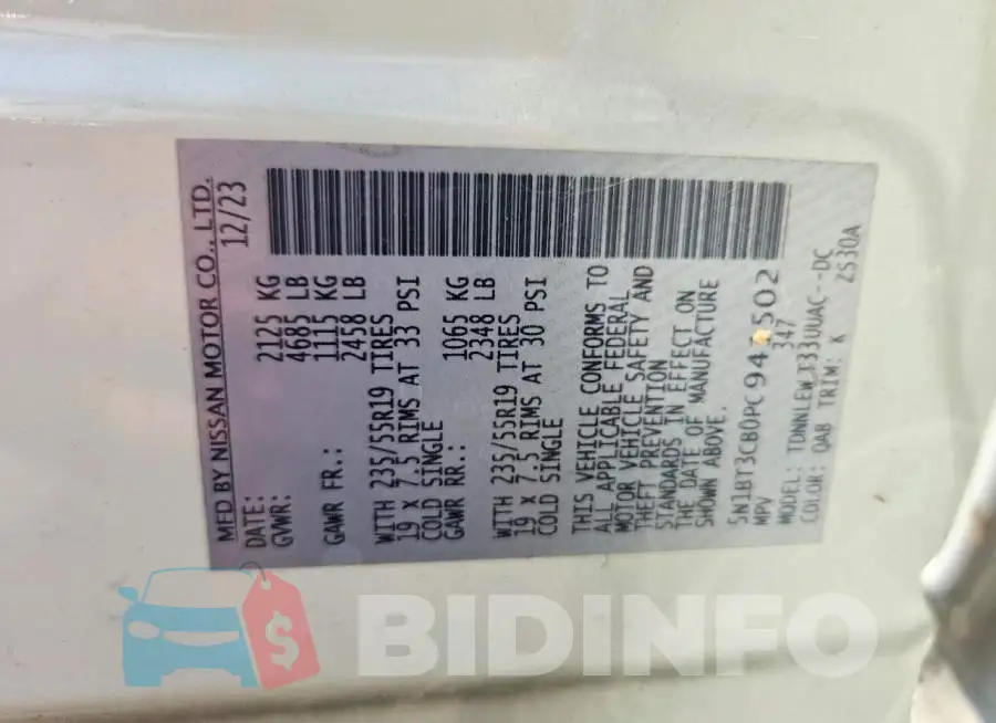 5N1BT3CB0PC941502 Photo# 13