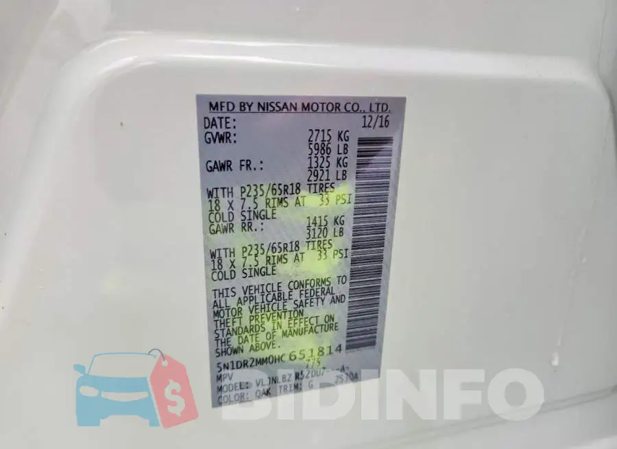 5N1DR2MM0HC651814 Photo# 13