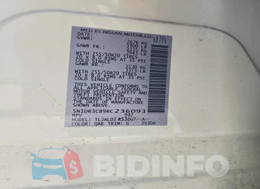 5N1DR3CB9RC236093 Photo# 14
