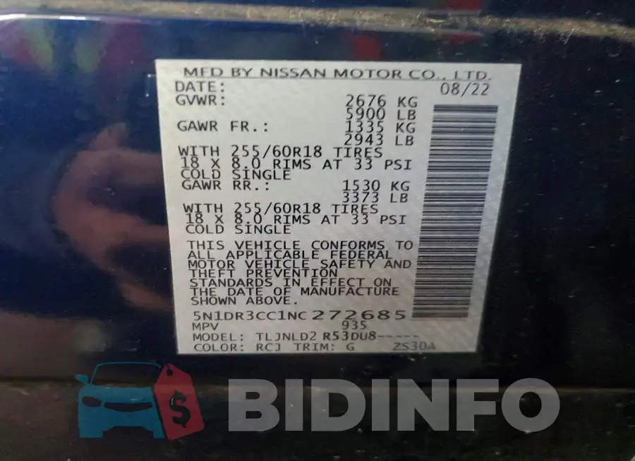 5N1DR3CC1NC272685 Photo# 13