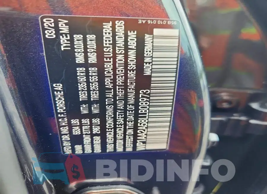 WP1AA2A58LLB08973 Photo# 13