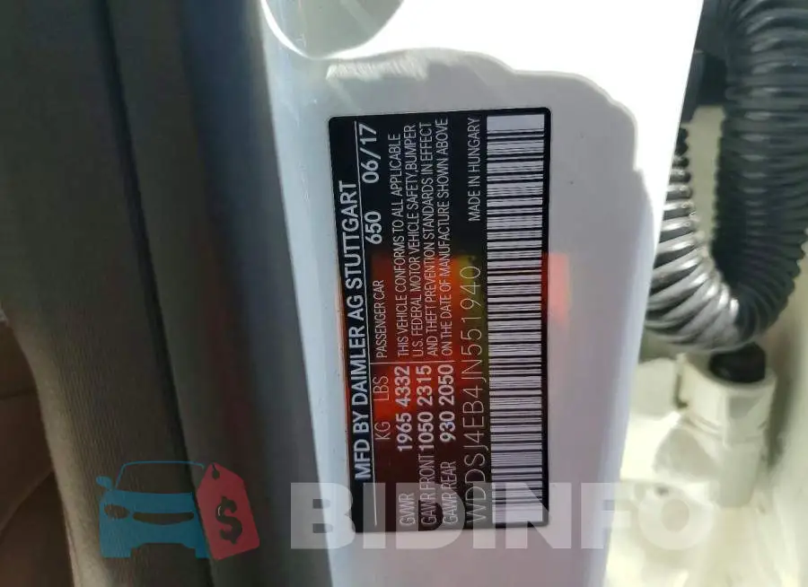 WDDSJ4EB4JN551940 Photo# 12