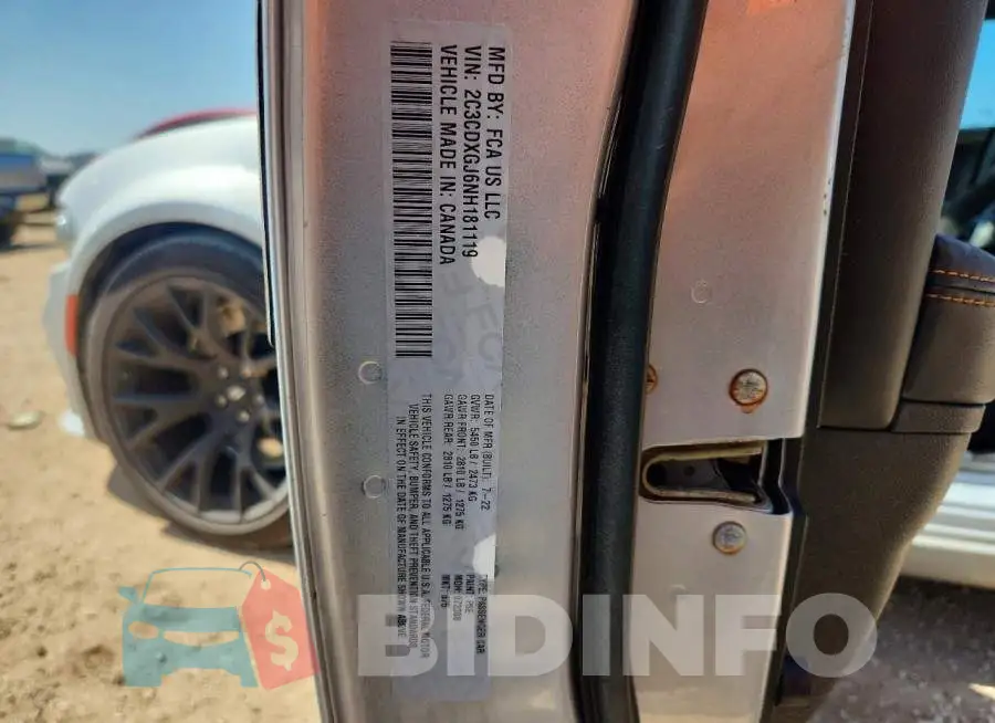 2C3CDXGJ6NH181119 Photo# 12