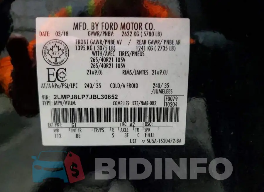 2LMPJ8LP7JBL30852 Photo# 13