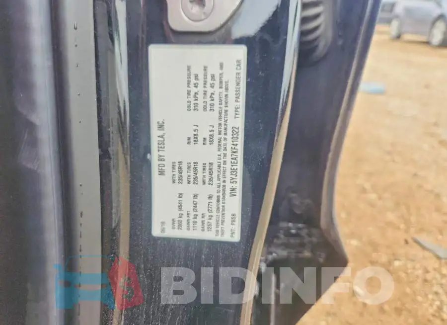 5YJ3E1EA7KF410322 Photo# 13