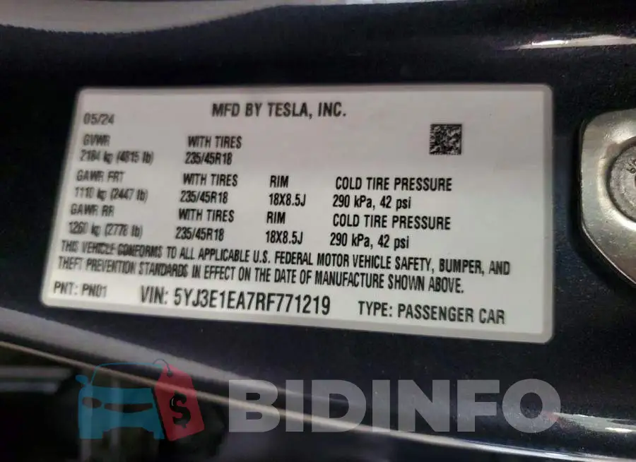 5YJ3E1EA7RF771219 Photo# 12