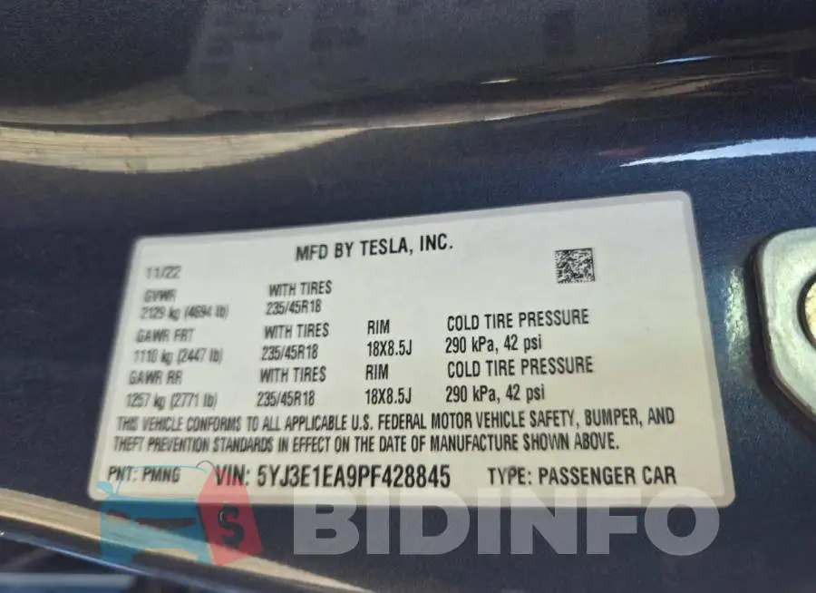 5YJ3E1EA9PF428845 Photo# 12