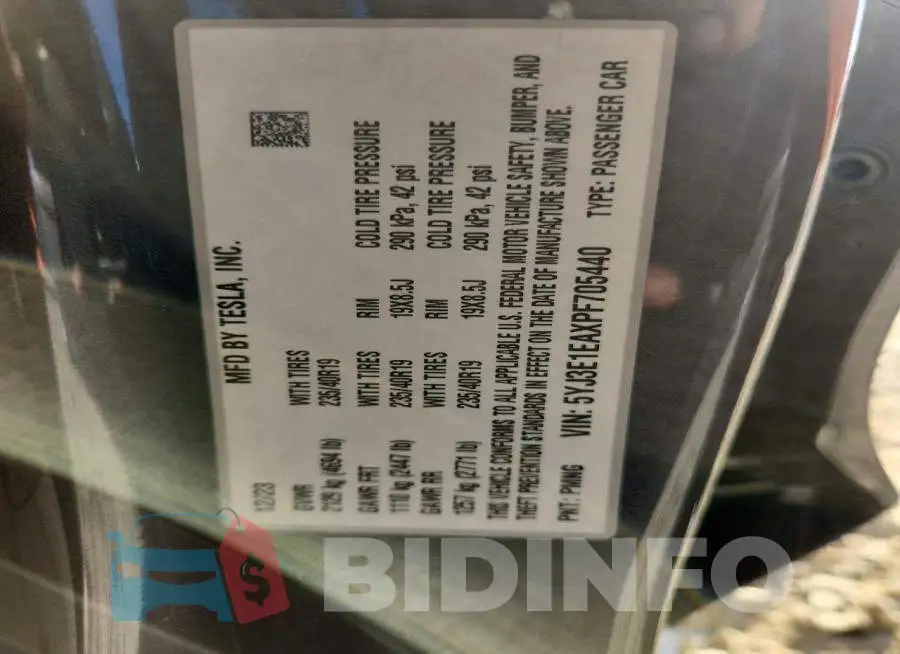 5YJ3E1EAXPF705440 Photo# 12