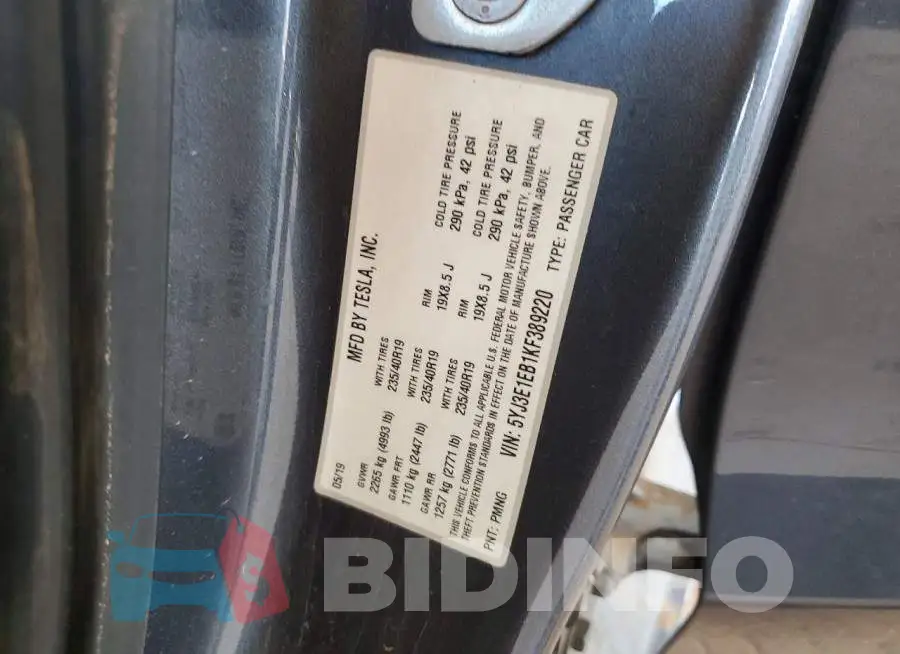 5YJ3E1EB1KF389220 Photo# 13