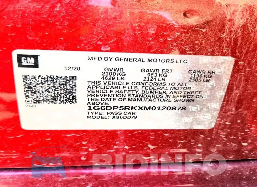 1G6DP5RKXM0120878 Photo# 12