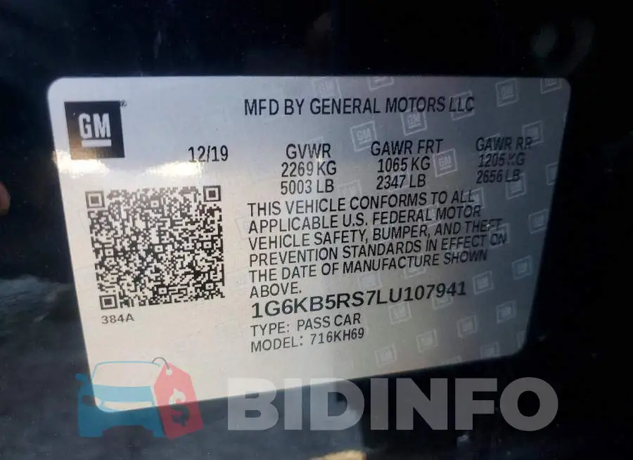 1G6KB5RS7LU107941 Photo# 12