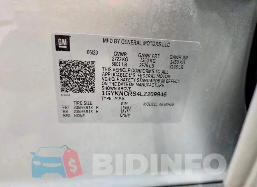 1GYKNCRS4LZ209946 Photo# 13