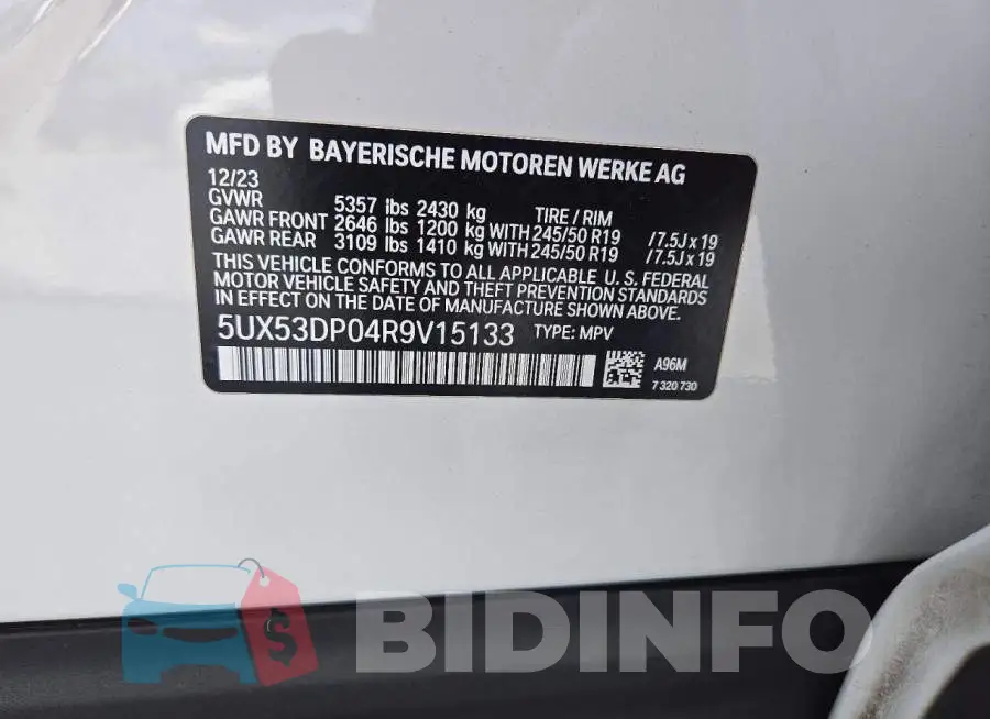 5UX53DP04R9V15133 Photo# 13