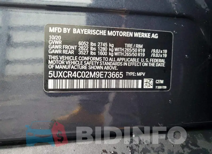 5UXCR4C02M9E73665 Photo# 13