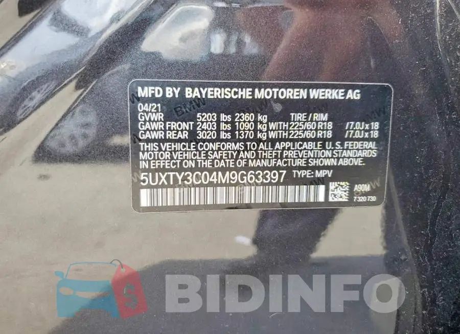 5UXTY3C04M9G63397 Photo# 13