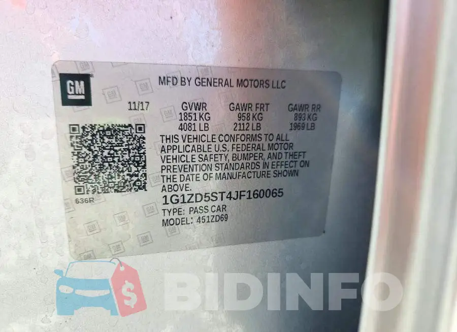 1G1ZD5ST4JF160065 Photo# 12