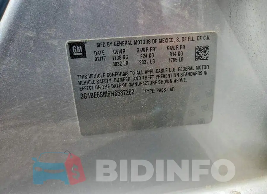 3G1BE6SM6HS587282 Photo# 13