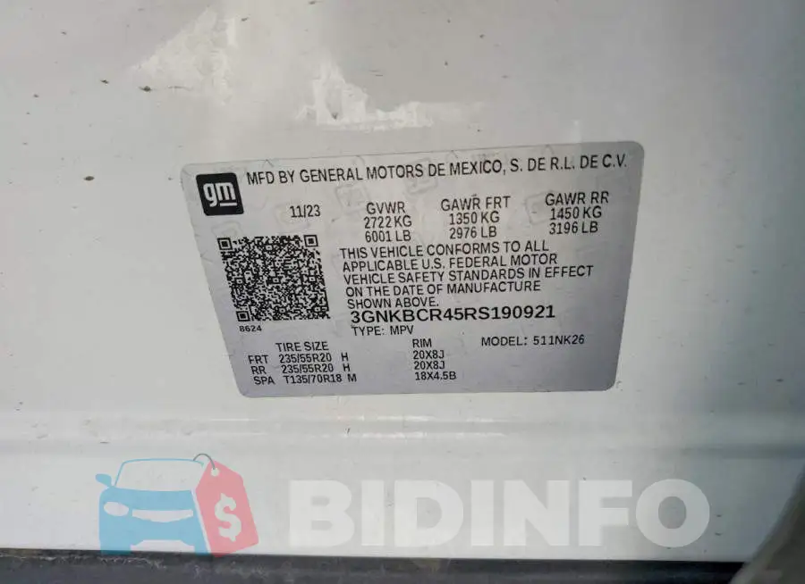 3GNKBCR45RS190921 Photo# 12