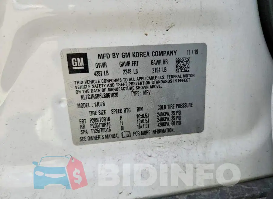 KL7CJNSB6LB061820 Photo# 12