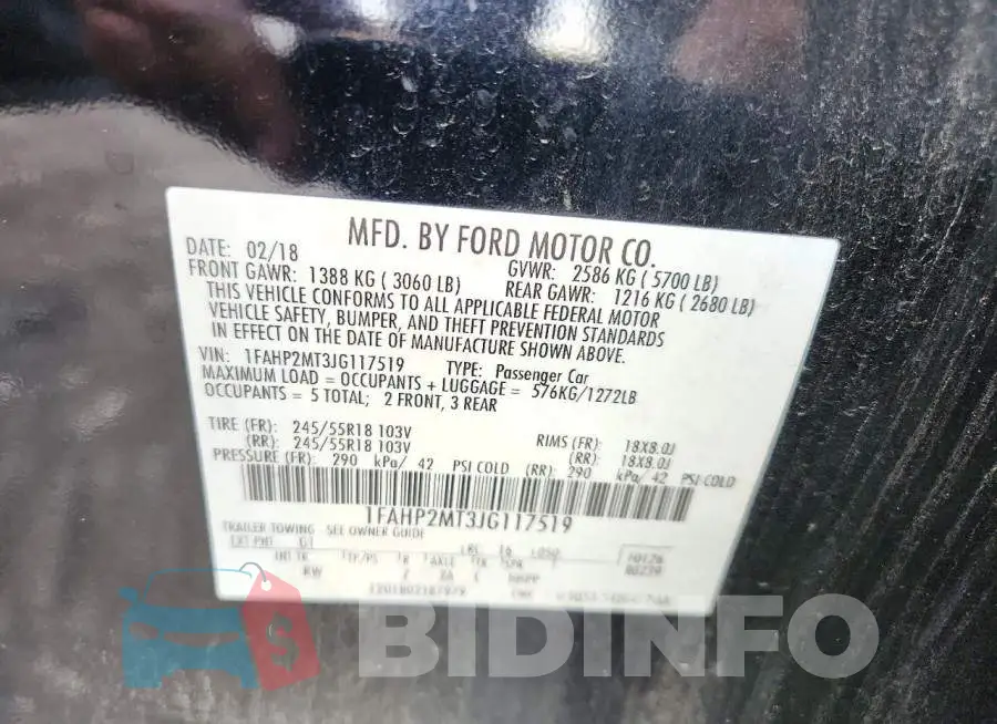 1FAHP2MT3JG117519 Photo# 12