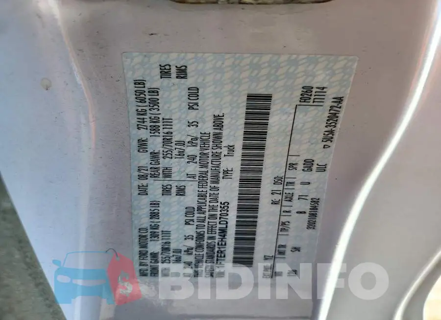1FTER1EH4MLD70355 Photo# 12