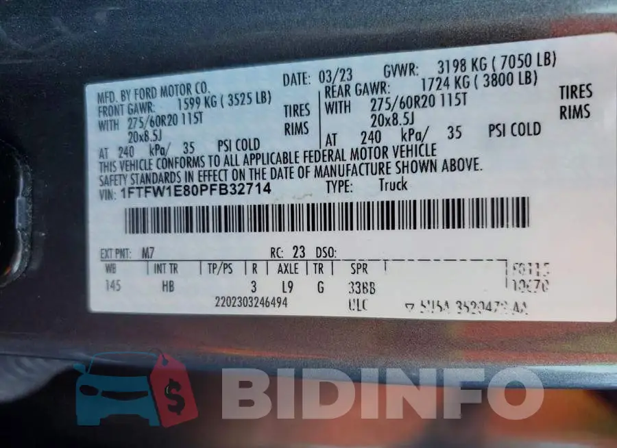 1FTFW1E80PFB32714 Photo# 12