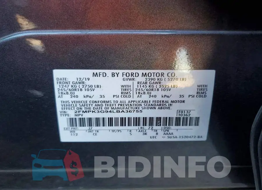 2FMPK3G94LBA36755 Photo# 13