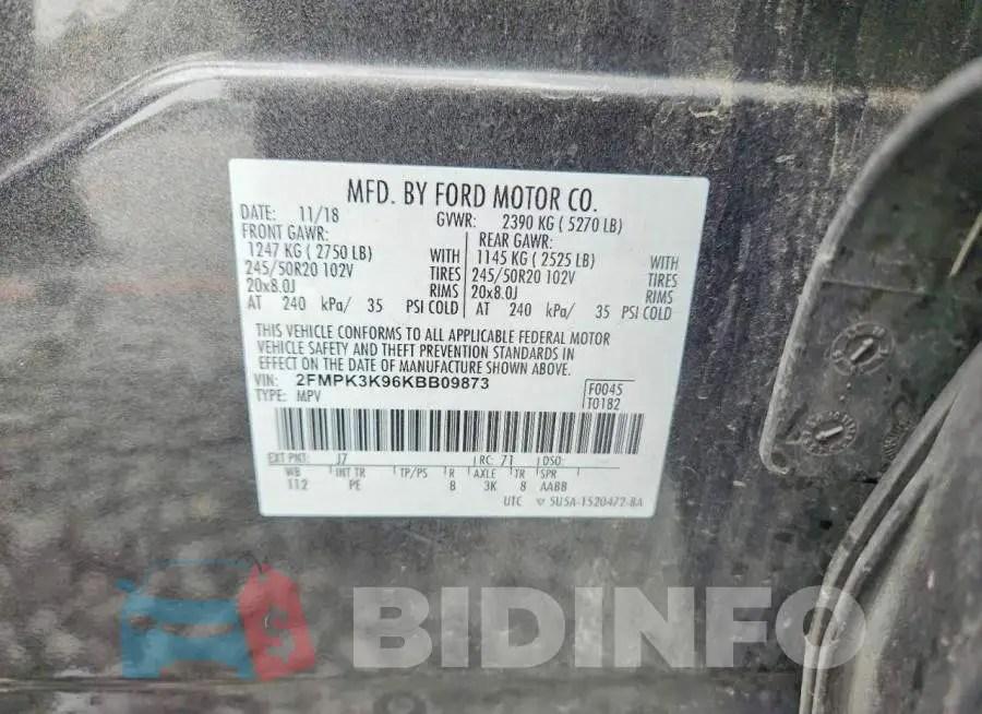 2FMPK3K96KBB09873 Photo# 14