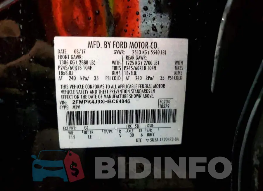 2FMPK4J9XHBC64846 Photo# 12