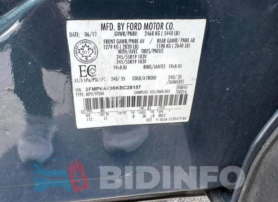 2FMPK4K98KBC28157 Photo# 12