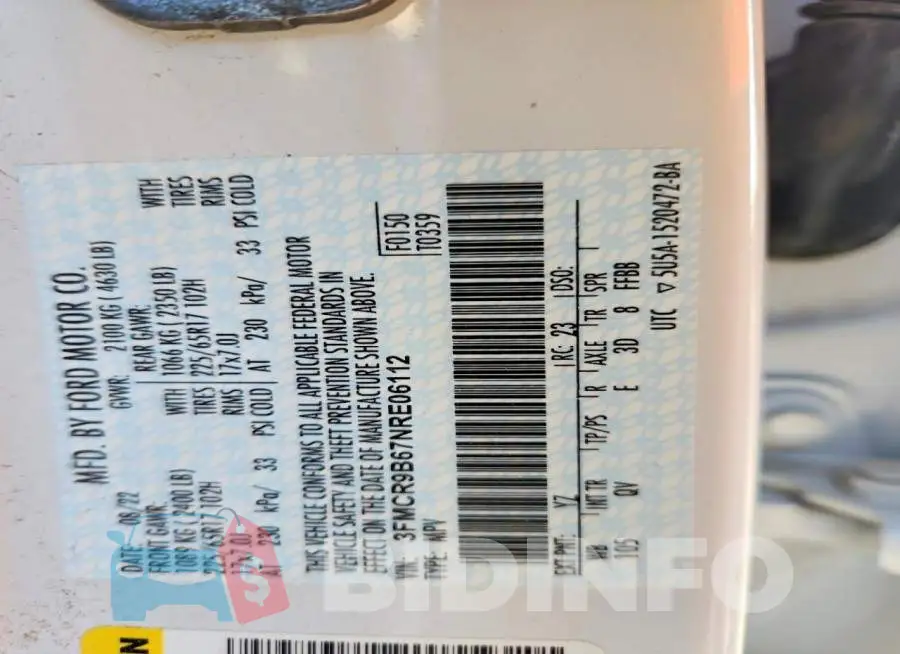 3FMCR9B67NRE06112 Photo# 12