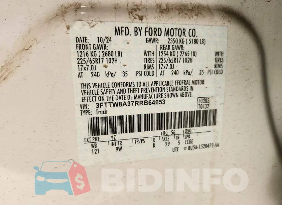 3FTTW8A37RRB64653 Photo# 12