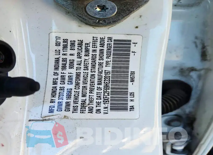 19XFC2F69HE220197 Photo# 13