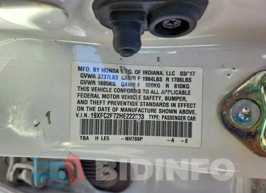 19XFC2F72HE222933 Photo# 12