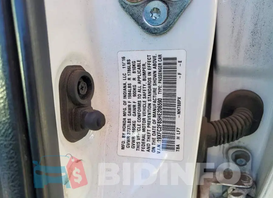 19XFC2F85HE206590 Photo# 13