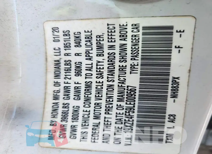 19XZE4F59LE009567 Photo# 13