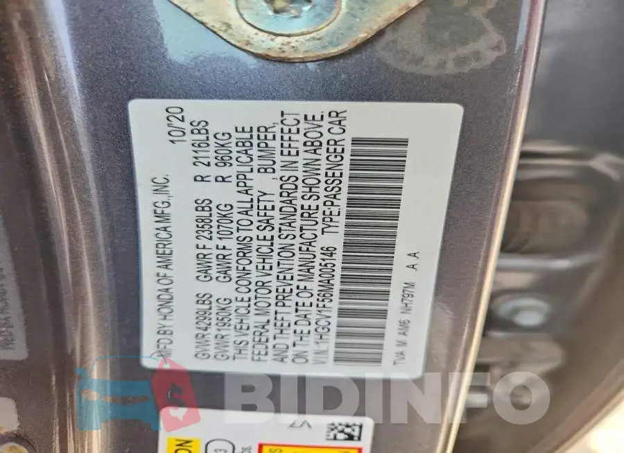 1HGCV1F56MA005146 Photo# 13