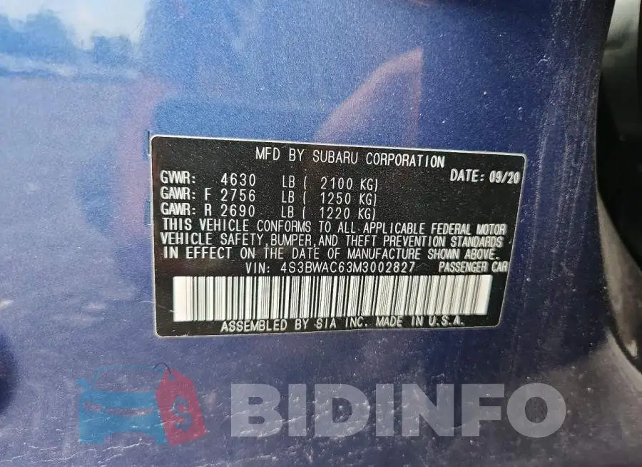 4S3BWAC63M3002827 Photo# 12