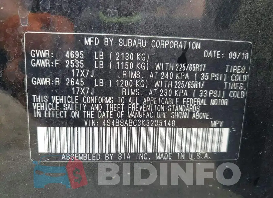 4S4BSABC3K3235148 Photo# 13