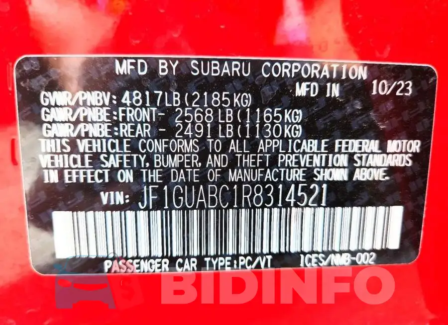 JF1GUABC1R8314521 Photo# 13